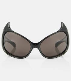 Солнцезащитные очки «кошачий глаз» gotham Balenciaga, черный