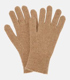 Кашемировые перчатки ребристой вязки Toteme, бежевый TotÊme