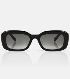 Солнцезащитные очки sl m130 прямоугольной формы Saint Laurent, черный