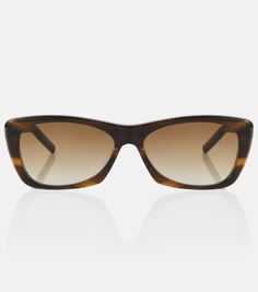 Солнцезащитные очки sl 613 в квадратной оправе Saint Laurent, коричневый
