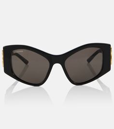 Солнцезащитные очки dynasty прямоугольной формы Balenciaga, черный