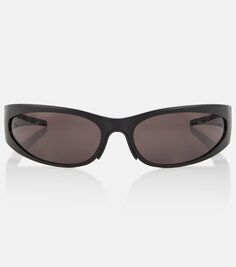 Овальные солнцезащитные очки reverse xpander Balenciaga, черный