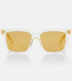 Мягкие квадратные солнцезащитные очки Bottega Veneta, желтый