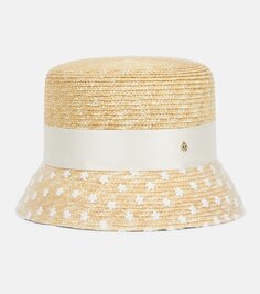 Соломенная шляпа канотье мини-кендалл Maison Michel, нейтральный