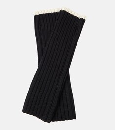 Шерстяные перчатки ребристой вязки Toteme, черный