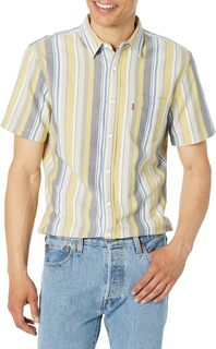 Рубашка Short Sleeve Classic One-Pocket Standard Levi&apos;s, цвет Nolan Stripe Loden Green Levis