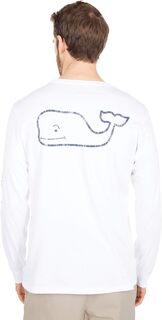 Винтажная футболка с длинным рукавом и карманом «Кит» Vineyard Vines, цвет White Cap