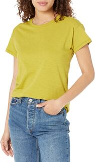 Хлопковая футболка Whisper с круглым вырезом в рубчик Madewell, цвет Citrus Lime