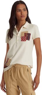 Рубашка-поло Patchwork Pique Polo Shirt LAUREN Ralph Lauren, цвет Mascarpone Cream