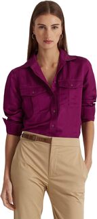 Атласная рубашка из шантунга LAUREN Ralph Lauren, цвет Plum Caspia