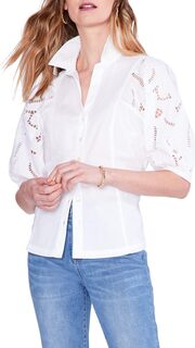 Рубашка с рукавами-люверсами NIC+ZOE, цвет Paper White
