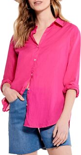 Хлопковая рубашка-бойфренд NIC+ZOE, цвет Shocking Pink