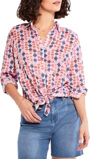 Рубашка бойфренда Petite Geo Dots NIC+ZOE, цвет Pink Multi