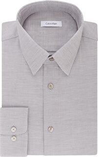 Мужская классическая рубашка обычного кроя, однотонная, стрейч, без железа Calvin Klein, цвет Ash