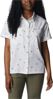 Рубашка с коротким рукавом Silver Ridge Utility Columbia, цвет White/Baja Blitz