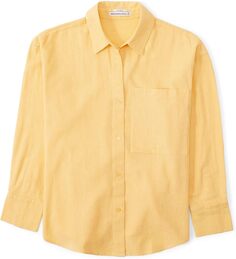 Льняная рубашка оверсайз-курорт Abercrombie &amp; Fitch, желтый