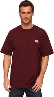 Свободная тяжелая футболка с карманами и короткими рукавами Carhartt, цвет Port