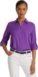 Льняная рубашка LAUREN Ralph Lauren, цвет Purple Jasper