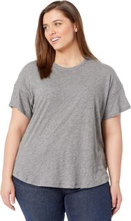 Хлопковая футболка в рубчик с круглым вырезом Plus Whisper Madewell, цвет Heather Iron