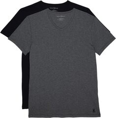 Комплект из 2 футболок нижнего белья с V-образным вырезом Psycho Bunny, цвет Mixed Grey Black
