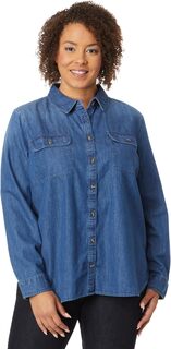 Джинсовая рубашка больших размеров с длинным рукавом L.L.Bean, цвет Medium Indigo L.L.Bean®