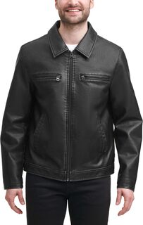 Куртка Faux Leather Jacket w/ Laydown Collar Levi&apos;s, черный Levis