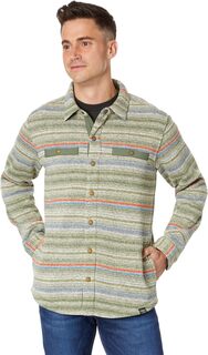Куртка Sweater Fleece Shirt Jacket Print Regular L.L.Bean, цвет Marsh Olive Stripe L.L.Bean®