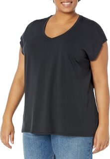 Плюс размер Beyond Мягкая футболка с короткими рукавами и v-образным вырезом L.L.Bean, цвет Midnight Black L.L.Bean®