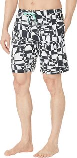Классические шорты для плавания 19 дюймов в растрепанную клетку adidas, цвет White/Black