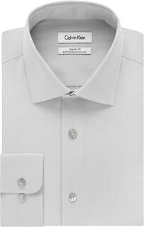 Мужская классическая рубашка стандартного кроя с узором «елочка» без железа Calvin Klein, цвет Smoke