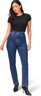 Джинсы Curve Love Ultra High-Rise Slim Straight Jeans Abercrombie &amp; Fitch, цвет Dark Indigo Marbled