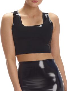 Топ Faux Patent Leather Crop Top FLT110 Commando, черный