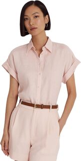 Полосатая льняная рубашка с рукавами «летучая мышь» LAUREN Ralph Lauren, цвет Pale Pink