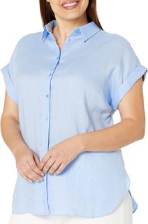 Льняная рубашка больших размеров с рукавами «летучая мышь» больших размеров LAUREN Ralph Lauren, цвет Pebble Blue