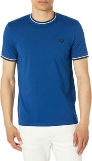 Футболка с двойным наконечником Ringer Fred Perry, цвет Shaded Cobalt