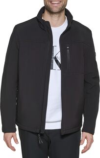 Куртка Men&apos;s Water Resistant Soft Shell Open Bottom Jacket (Standard and Big &amp; Tall) Calvin Klein, цвет Deep Black