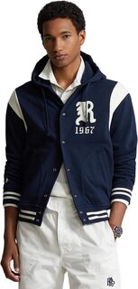 Куртка Fleece Hooded Baseball Jacket Polo Ralph Lauren, цвет Cruise Navy/Clubhouse Cream