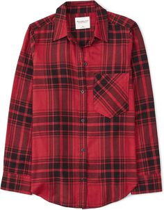 Рубашка Long Sleeve Flannel Abercrombie &amp; Fitch, цвет Red Plaid