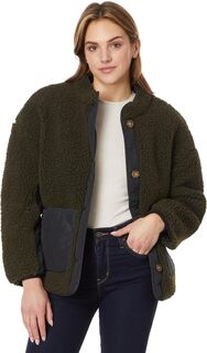 Двусторонняя куртка из искусственной овчины смешанного цвета Lucky Brand, цвет Olive Multi