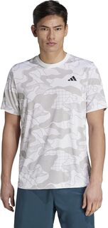 Теннисная футболка Club с графическим рисунком adidas, цвет White/Grey/Grey