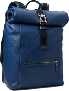 Рюкзак Beck Roll Top Backpack in Pebble Leather COACH, темно-синий