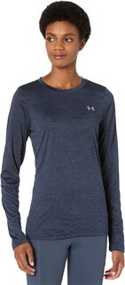 Рубашка с длинным рукавом UA Tech Twist Crew Under Armour, цвет Midnight Navy/Cadet/Metallic Silver