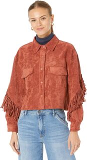 Куртка Faux Suede Fringe Shirt Jacket in Bounce Back Blank NYC, цвет Bounce Back