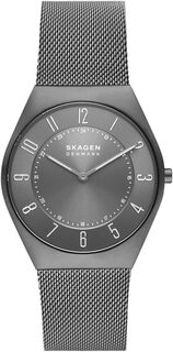 Часы 37 mm Grenen Ultra Slim Two-Hand Watch Skagen, цвет Charcoal-SKW6824