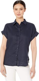 Льняная рубашка с рукавами «летучая мышь» LAUREN Ralph Lauren, темно-синий
