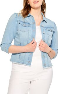 Куртка Plus Size Femme Sleeve Denim Jacket NIC+ZOE, цвет Breeze