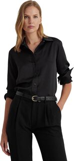 Атласная рубашка из шармёза LAUREN Ralph Lauren, черный