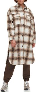 Куртка Long Length Wool Blend Shirt Jacket Levi&apos;s, цвет Brown Plaid Levis