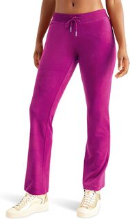 Велюровые брюки в рубчик на талии со шнурком Juicy Couture, цвет Candied Fig