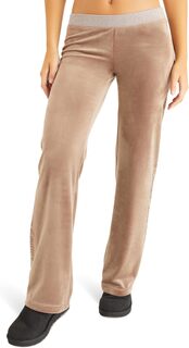 Велюровые брюки в рубчик на талии со шнурком Juicy Couture, цвет Pewter